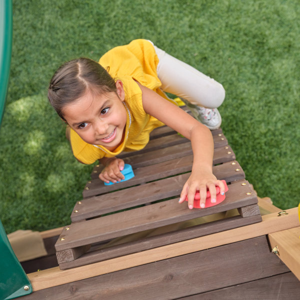 KidKraft Hangout Hideaway Clubhouse, Wooden Playset With Slide And